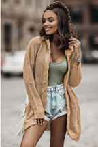 Women's Chunky Knit Cardigan with Elegant Cable Details and Spacious Pockets