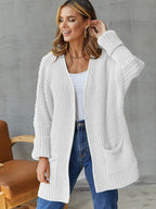 Women's Cozy Cardigan with Deep Pockets and Volumetric Sleeves