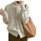 Women's Chunky Knit Cardigan with Button Closure