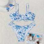 Women's Swim Set with Floral Print and Adjustable Straps