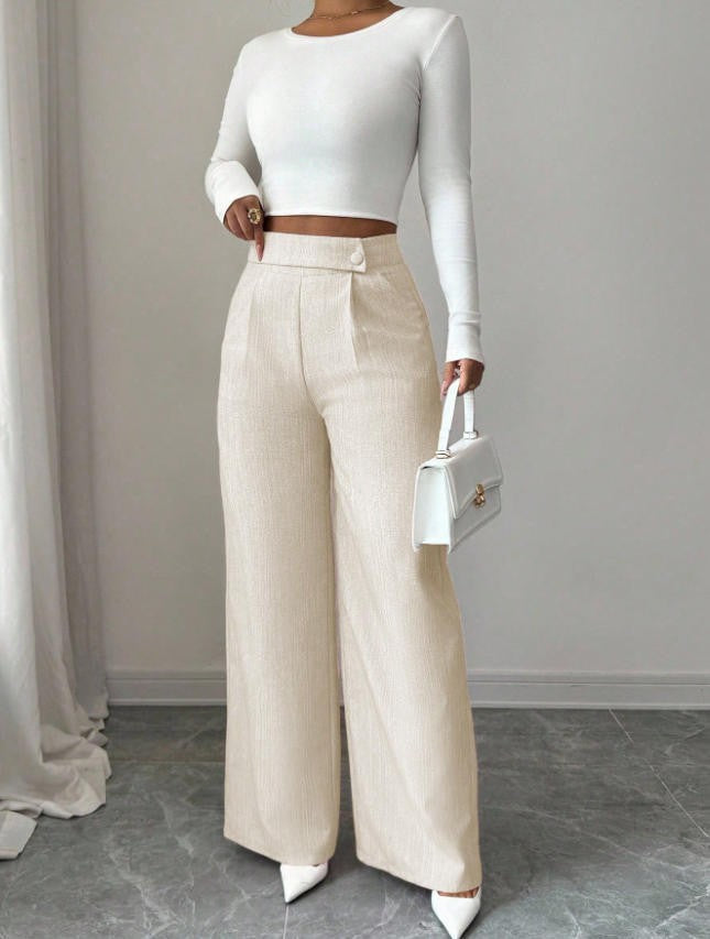 High-Waisted Elegant Soft Trousers