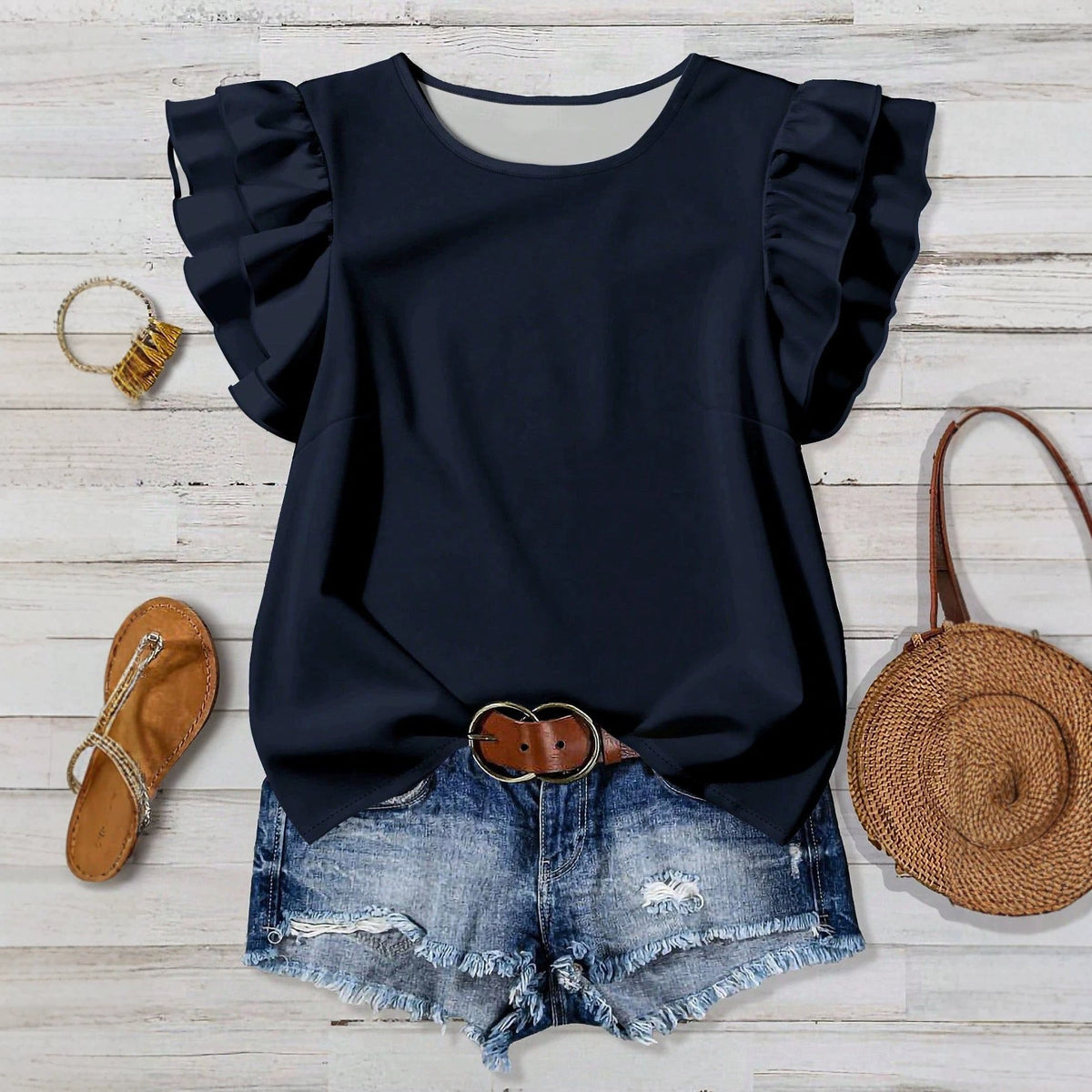Elegant Women's Blouse with Ruffle Details