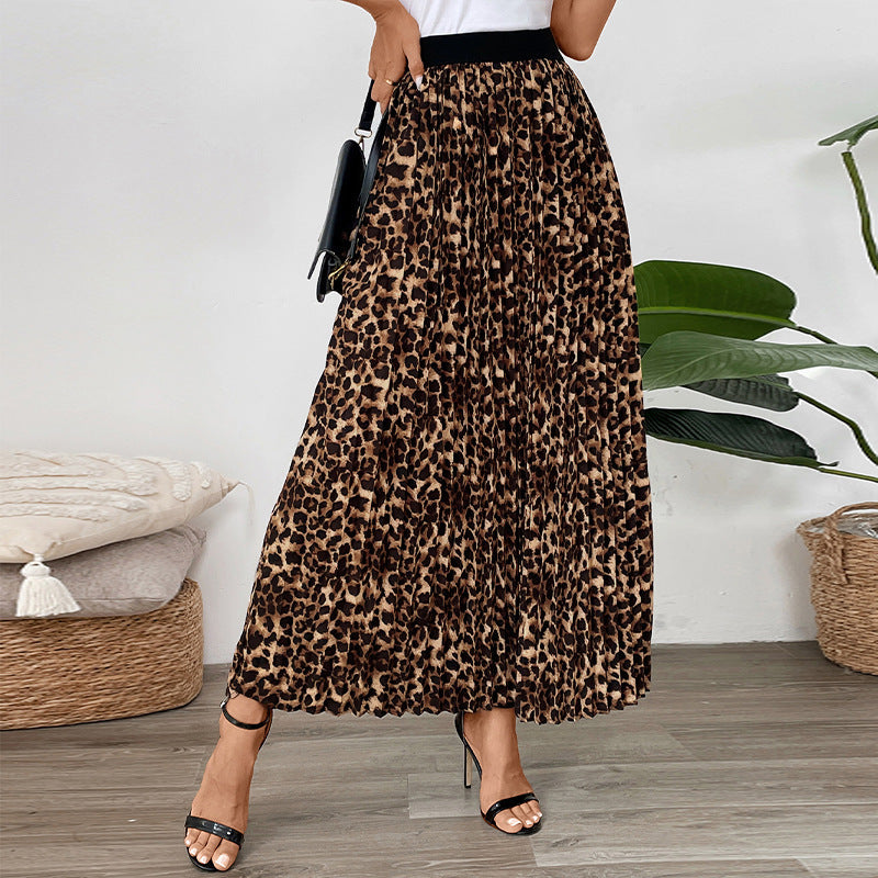 Women's Leopard Print Maxi Skirt