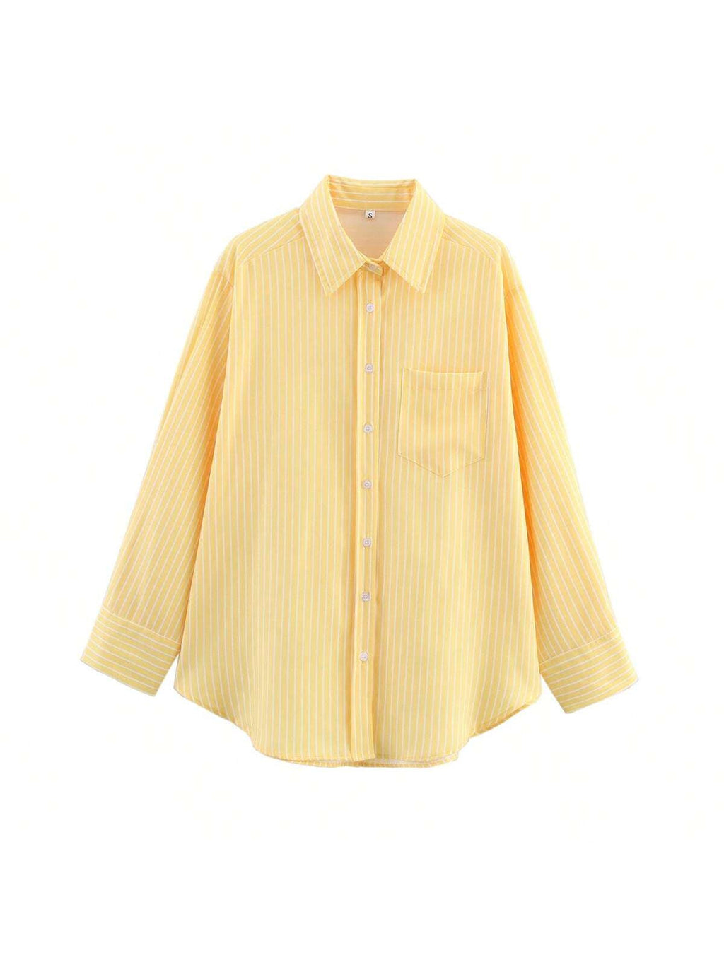 Casual Women's Striped Shirt Blouse with Pocket