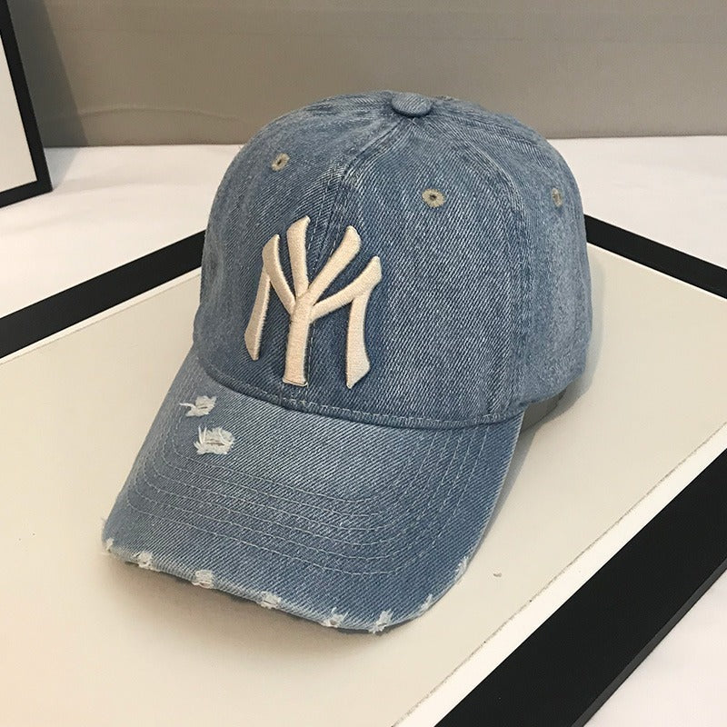 Men's Distressed Denim Baseball Cap Kalsten