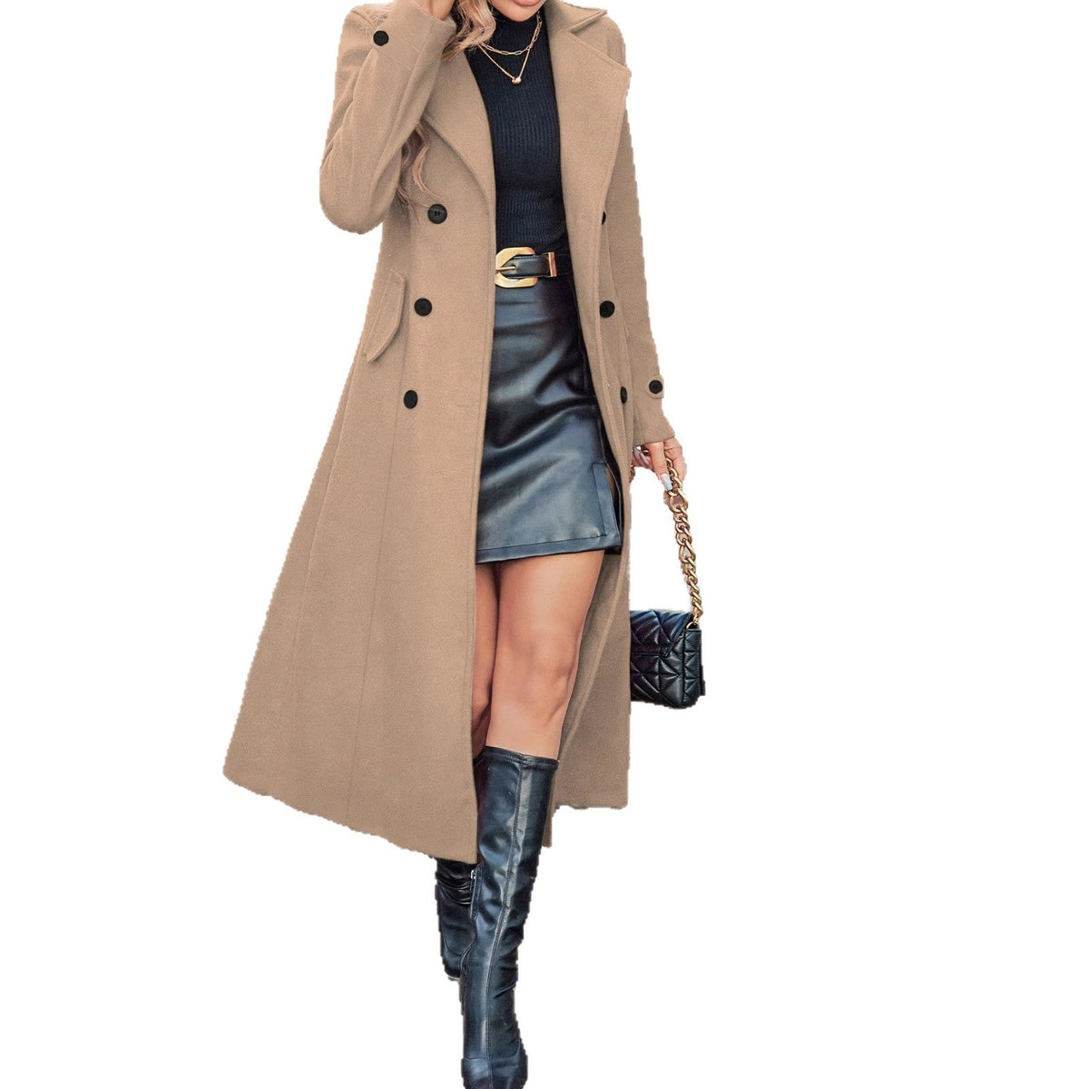 Women's Elegant Trench Coat with Classic Cut and Slim Silhouette
