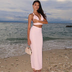Two-Piece Crop Top and Maxi Skirt Set
