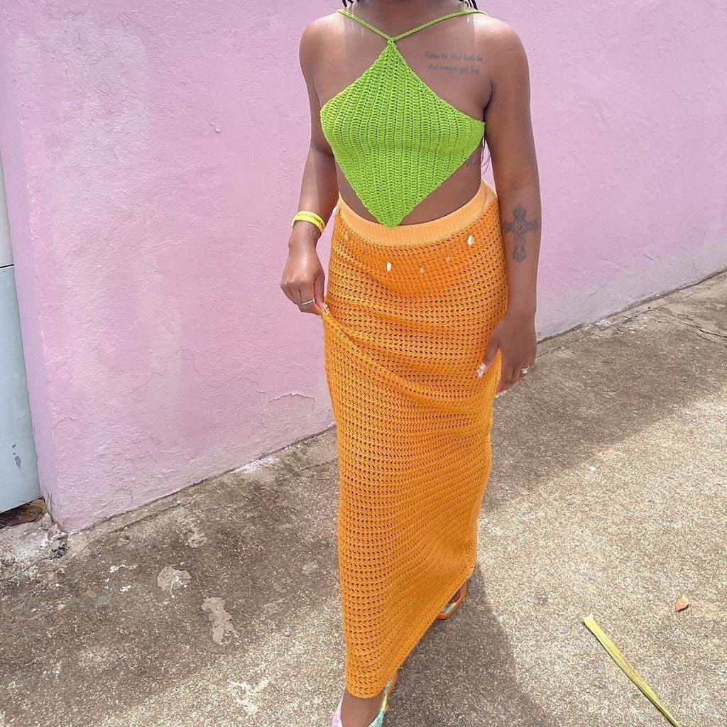Women's Long Top and Maxi Skirt Set
