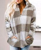 Women's Cozy Fleece Pullover with High Collar