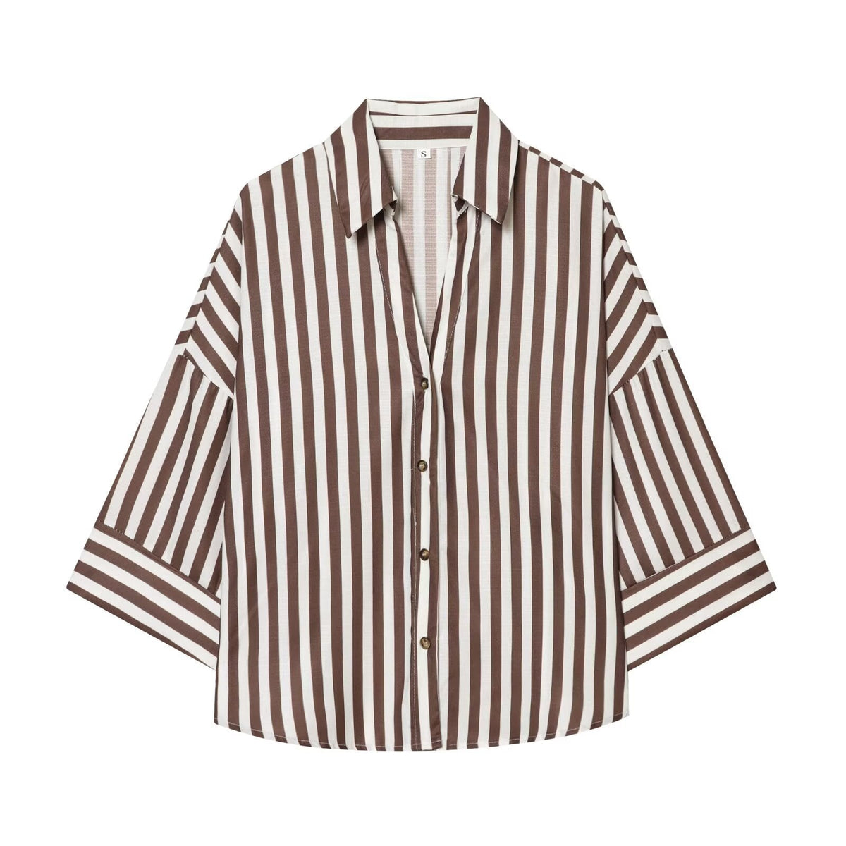 Women's Shirt Blouse with Casual Cut and Elegant 3/4 Sleeves
