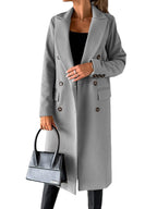 Elegant Double-Breasted Trench Coat with Pockets
