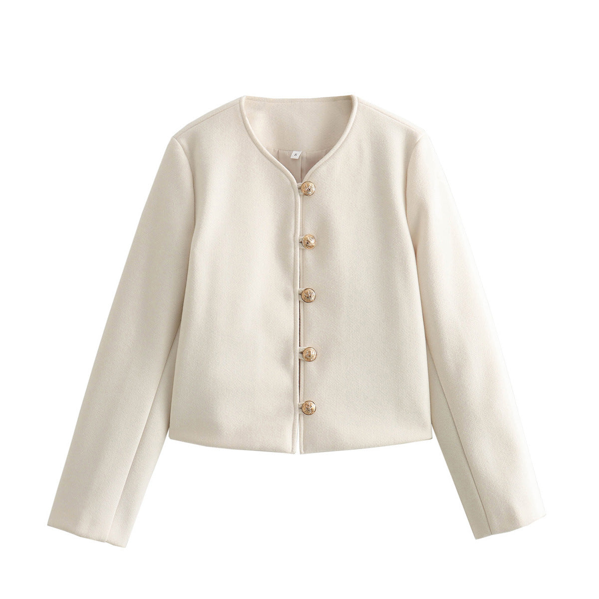 Women's Elegant Short Jacket with Textured Button Details