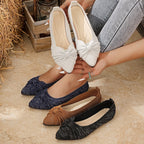 Women's Ballet Flats with Decorative Knot and Comfortable Lining