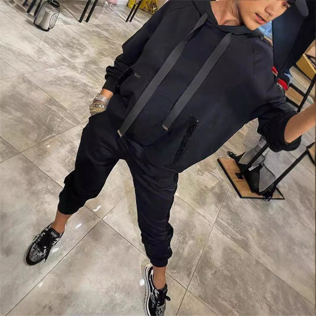 Women's Fashionable Sweat Suit with Glitter Accents