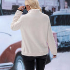 Women's Fleece Pullover with Quarter Zip and Kangaroo Pocket