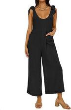 Women's Casual Jumpsuit with Adjustable Straps and Wide Leg