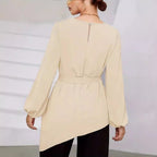 Women's Elegant Long-Sleeve Wrap Blouse