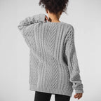 Women's Chunky Knit Sweater with Fashionable Structure Design