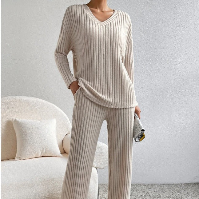 Women's Comfortable Ribbed Lounge Set