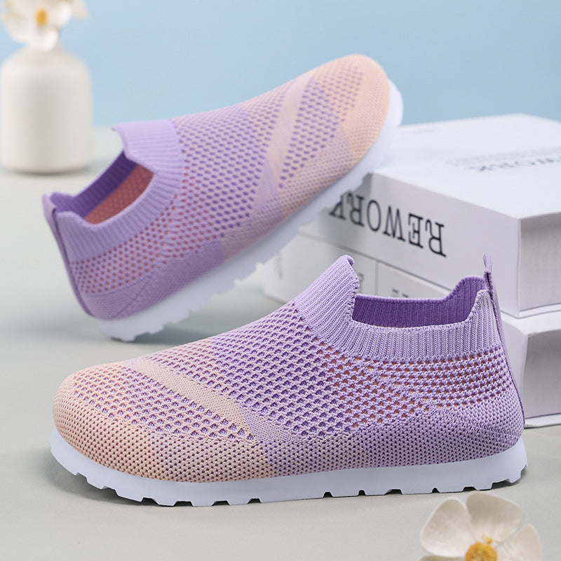 Women's Breathable Slip-On Sneakers with Elastic Upper