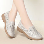 Women's Breathable Moccasins with Elegant Perforations
