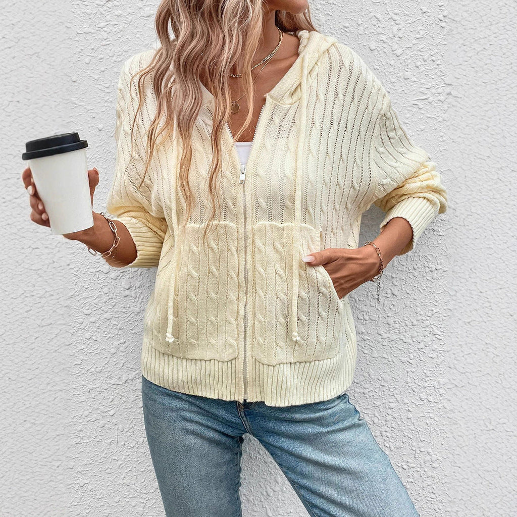 Women's Striped Zip-Up Hoodie