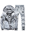 Men's Warm Two-Piece Training Set with Teddy Lining
