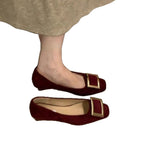 Women's Ballet Flats with Elegant Buckle Detail