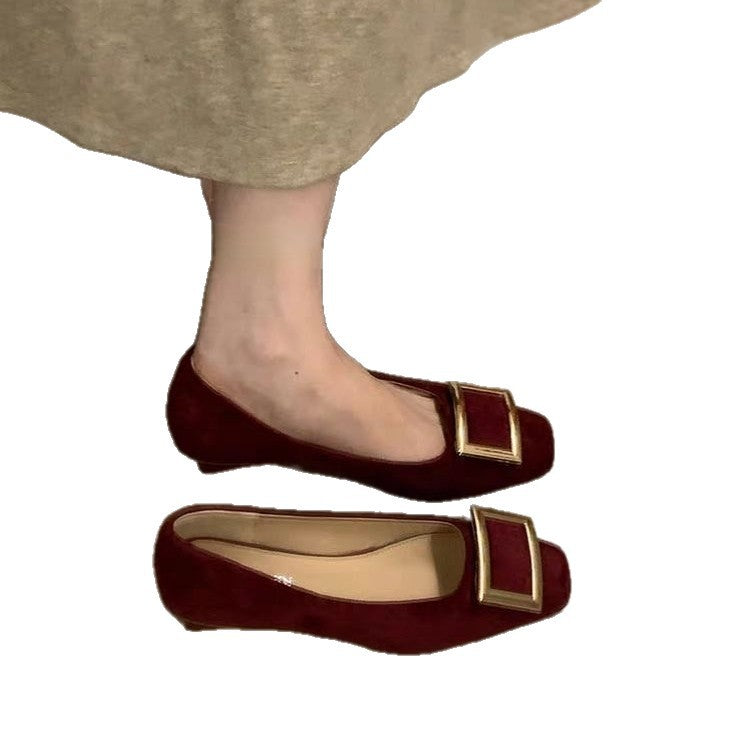 Women's Ballet Flats with Elegant Buckle Detail