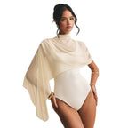 Women's Bodysuit with Elegant Chiffon Overlay