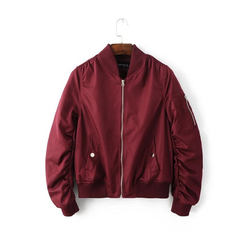Women's Bomber Jacket with Practical Pockets and Sporty Cut