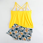 Women's Swim Set with Airy Top and Floral Shorts
