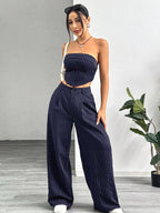 Elegant and Airy Set with Striped Pattern