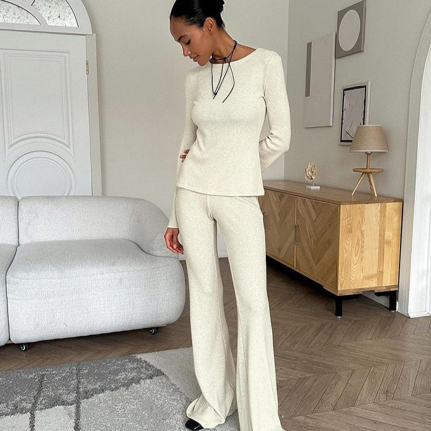 Women's Comfortable Lounge Set with Long Fit and Flowy Sleeves