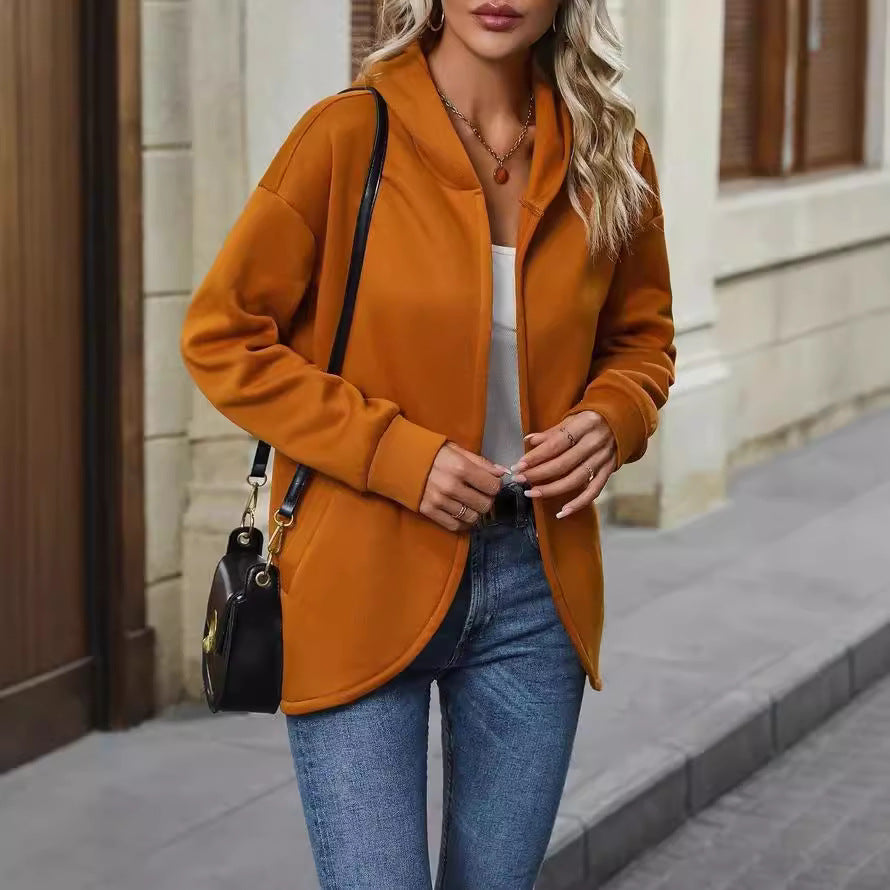 Women's Cozy Hooded Coat with Casual Cut and Soft Material