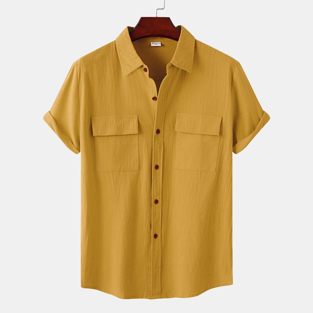 Women's Short-Sleeve Shirt with Practical Chest Pockets and Casual Structure