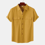 Women's Short-Sleeve Shirt with Practical Chest Pockets and Casual Structure