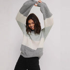 Women's Cozy Knit Pullover with Modern Pattern