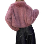 Elegant Faux Fur Jacket with Voluminous Cut