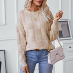 Women's Patterned Knit Sweater with Panorama Design