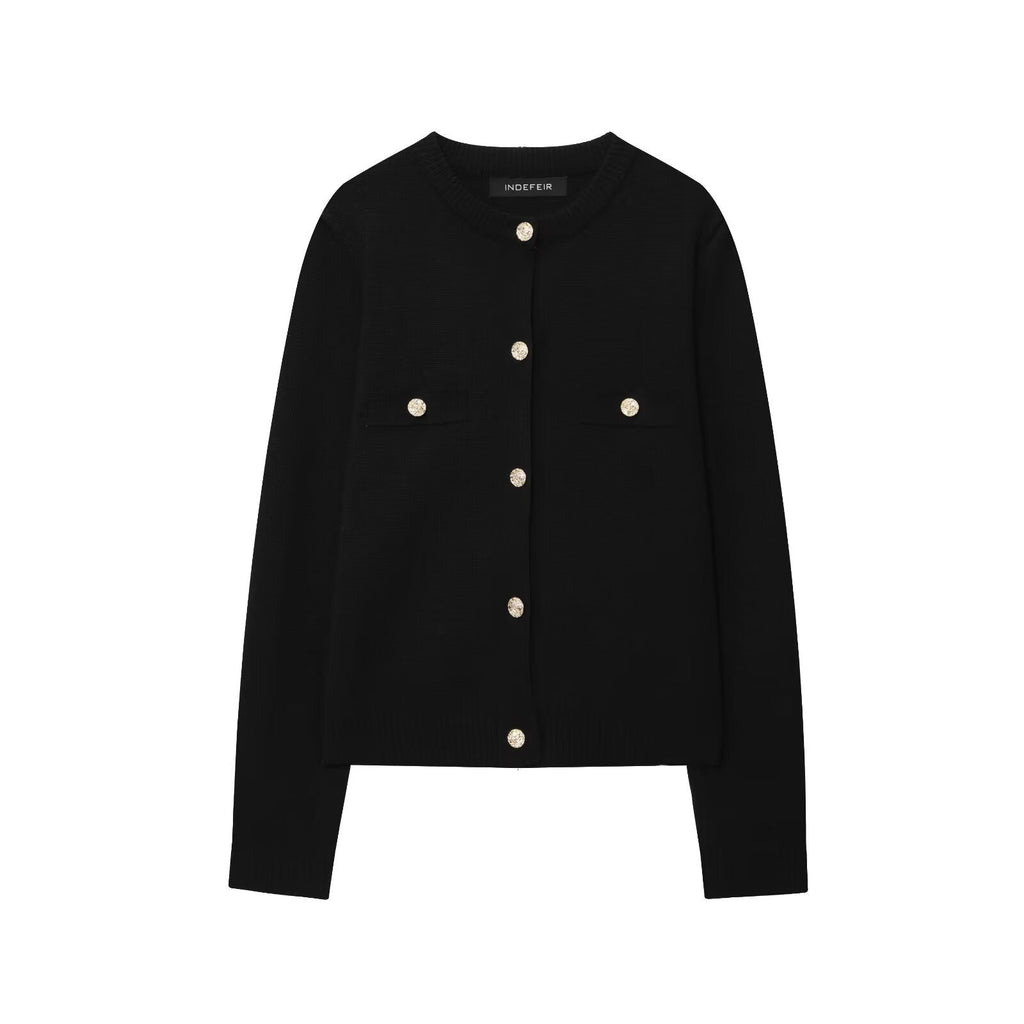 Women's Cardigan with Button Details and Chest Pockets