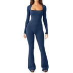Women's Elegant Long-Sleeve Wide-Leg Jumpsuit