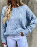 Women's Elegant Knit Sweater with Delicate Pattern