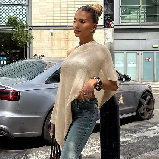 Women's Elegant Fine Knit Poncho Stole