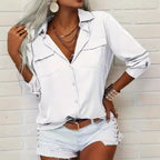 Casual Women's Blouse with Pockets