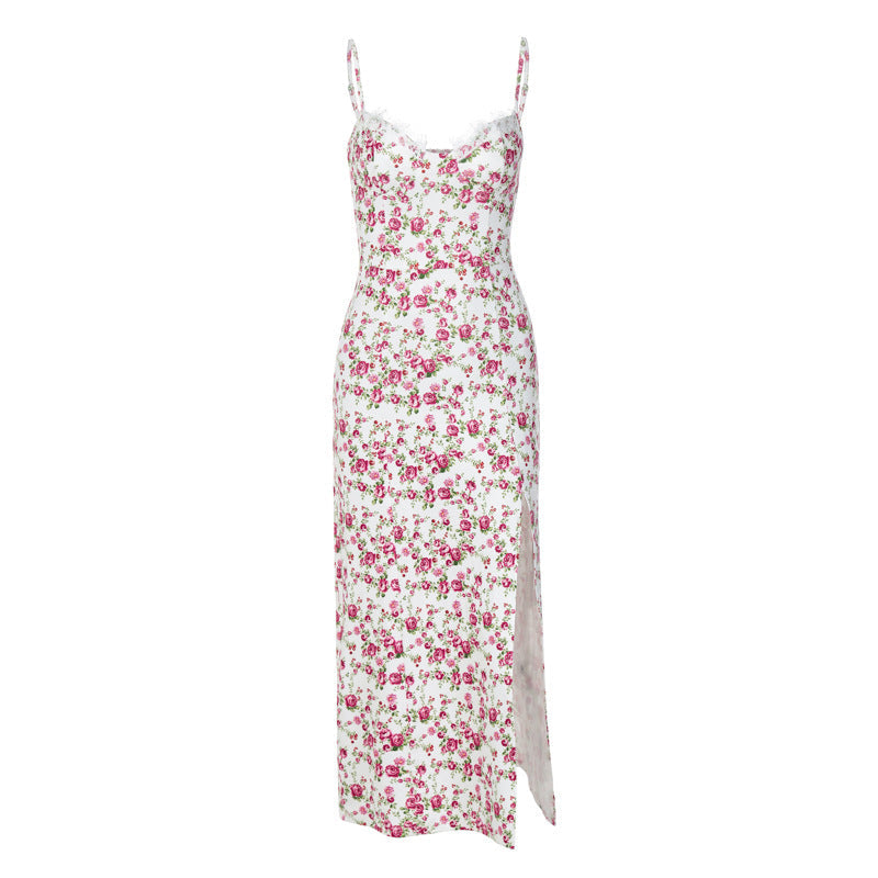 Floral Midi Dress with Elegant Slit