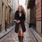 Elegant Trench Coat with Detachable Faux Fur Collar