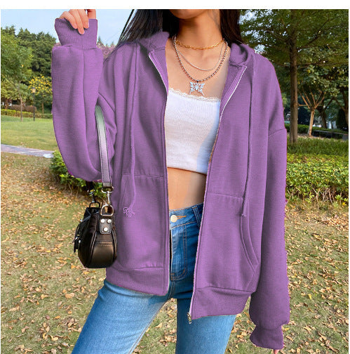 Women's Comfortable Hooded Jacket with Pockets