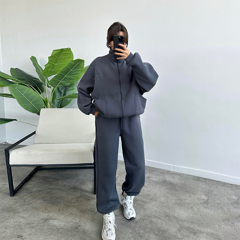 Women's Casual Two-Piece Set with Oversized Hoodie and Joggers