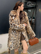 Elegant Faux Fur Jacket with Animal Print